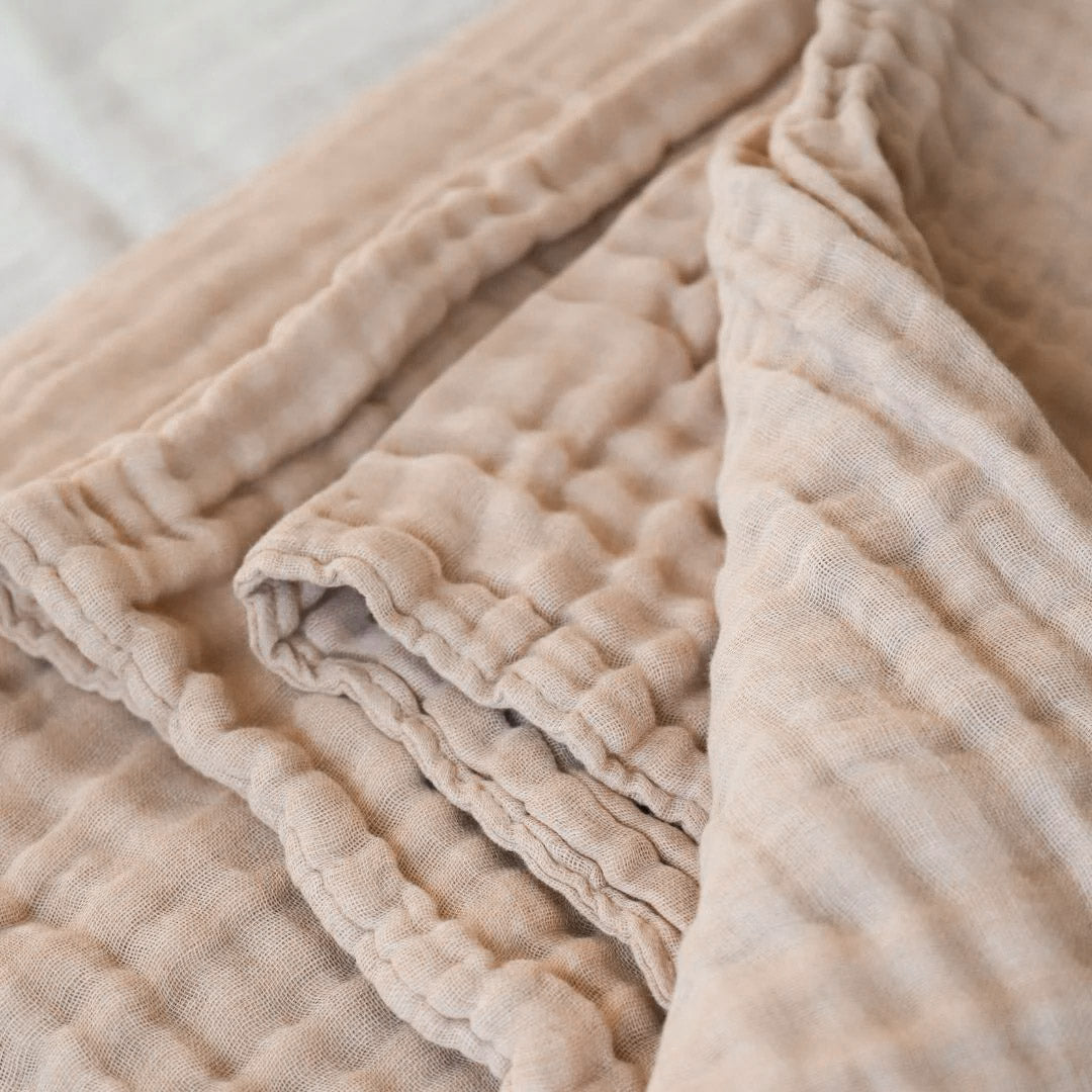 Muslin Blanket - Undyed Organic Heirloom Cotton (180x135cm)
