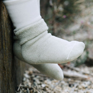 Baby Socks 3 Pack - Undyed Organic Heirloom Cotton Terry (0-18m)