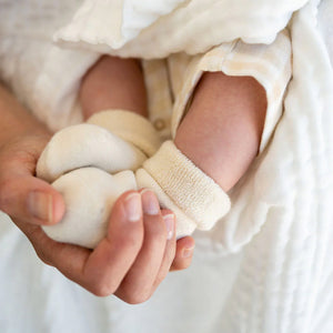 Baby Socks 3 Pack - Undyed Organic Heirloom Cotton Terry (0-18m)