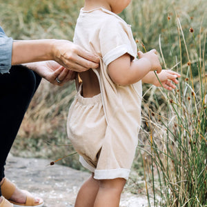 Fine French Terry Romper - Undyed Organic Heirloom Cotton (3-24m) *Last ones