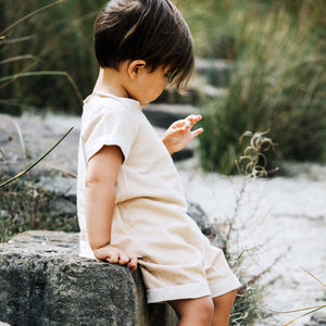 Fine French Terry Romper - Undyed Organic Heirloom Cotton (3-24m) *Last ones