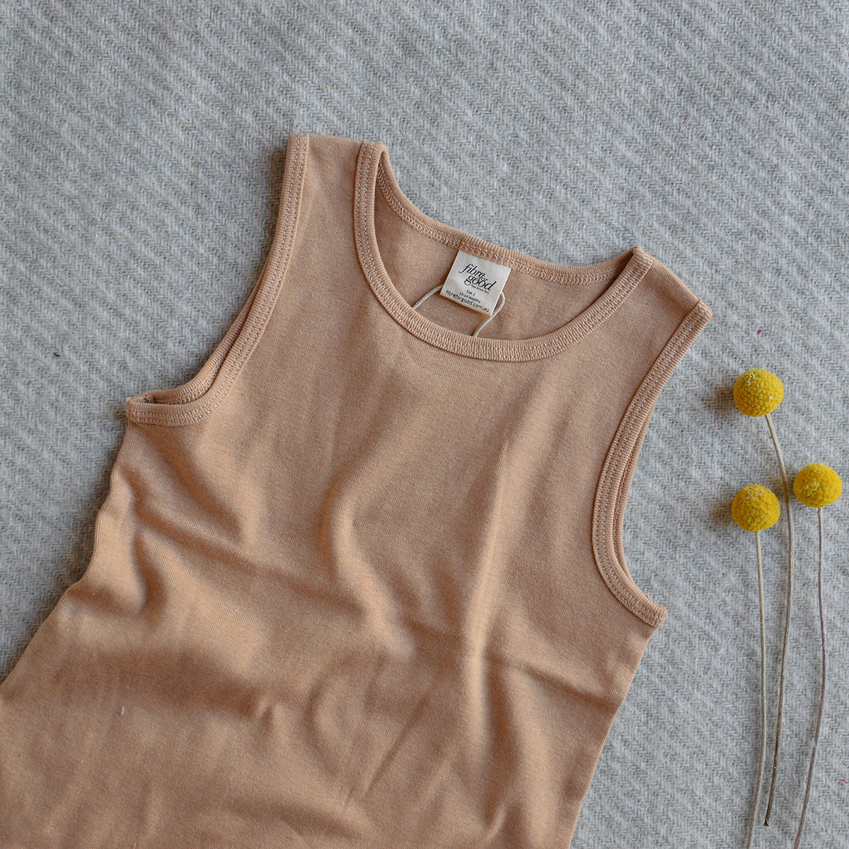 Baby Sleeveless Vest - Undyed Organic Heirloom Cotton (Newborn-3y)