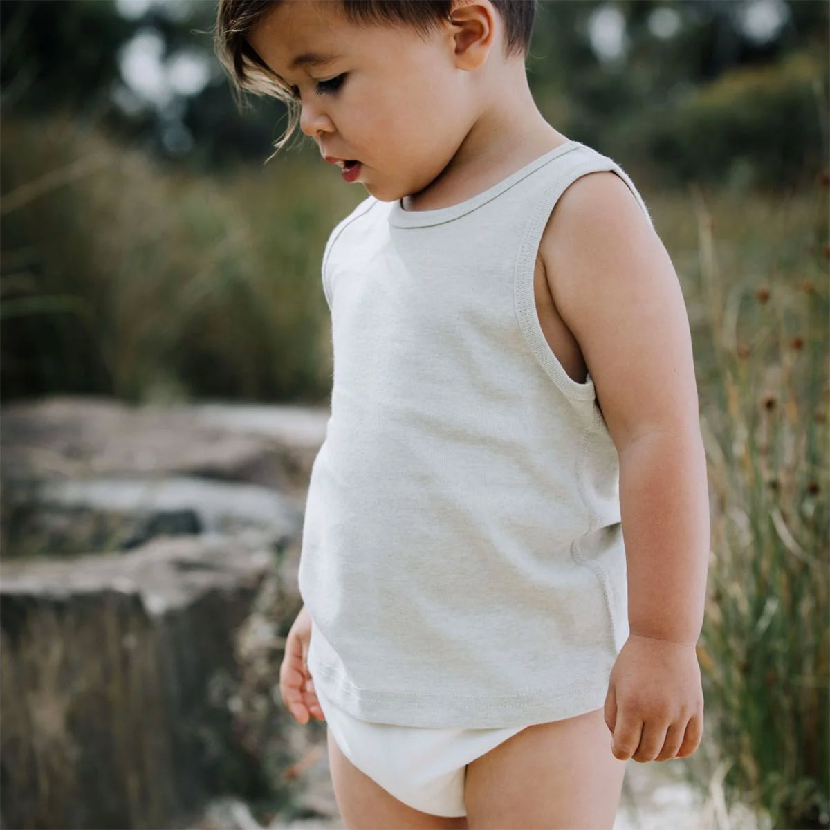 Baby Sleeveless Vest - Undyed Organic Heirloom Cotton (Newborn-3y)