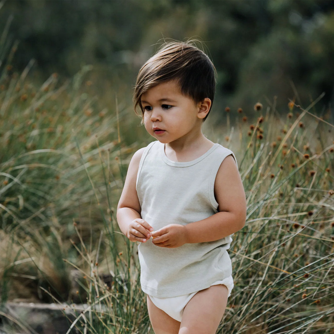 Baby Sleeveless Vest - Undyed Organic Heirloom Cotton (Newborn-3y)