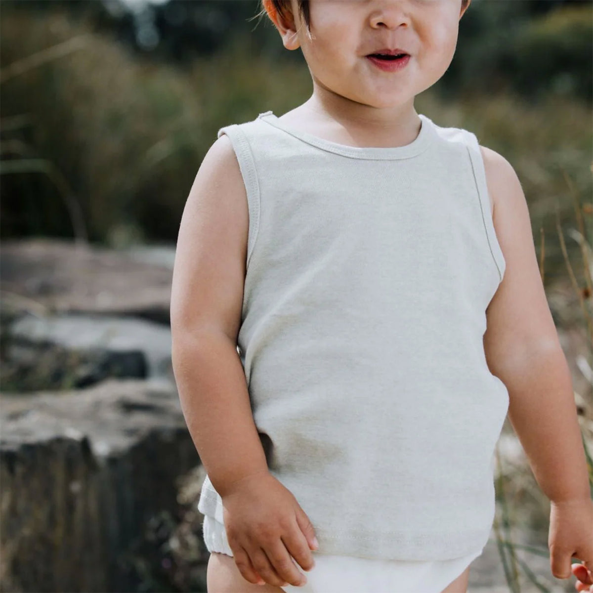 Baby Sleeveless Vest - Undyed Organic Heirloom Cotton (Newborn-3y)