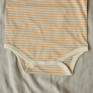 Baby Short Sleeve Bodysuit - Undyed Organic Heirloom Cotton - Stripes (Newborn-2y)