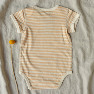 Baby Short Sleeve Bodysuit - Undyed Organic Heirloom Cotton - Stripes (Newborn-2y)