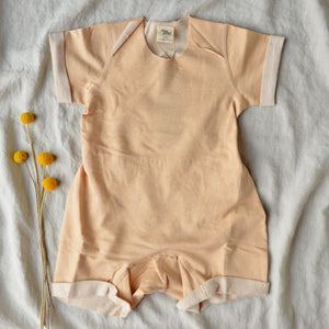 Fine French Terry Romper - Undyed Organic Heirloom Cotton (3-24m) *Last ones