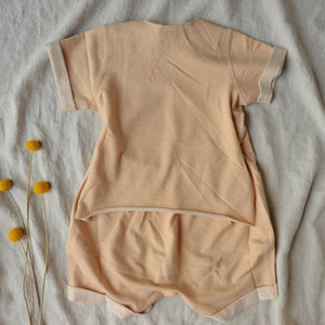 Fine French Terry Romper - Undyed Organic Heirloom Cotton (3-24m) *Last ones