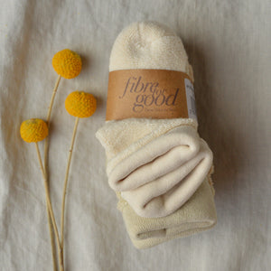Baby Socks 3 Pack - Undyed Organic Heirloom Cotton Terry (0-18m)