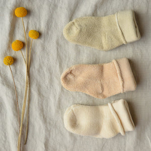 Baby Socks 3 Pack - Undyed Organic Heirloom Cotton Terry (0-18m)