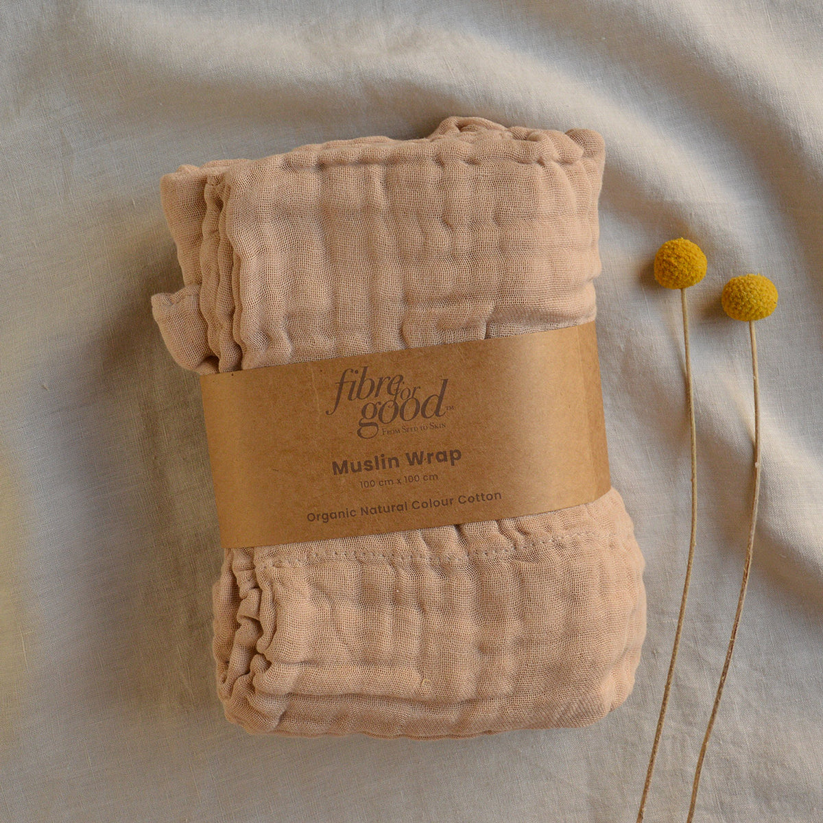 Muslin Wrap - Undyed Organic Cotton (100x100cm)