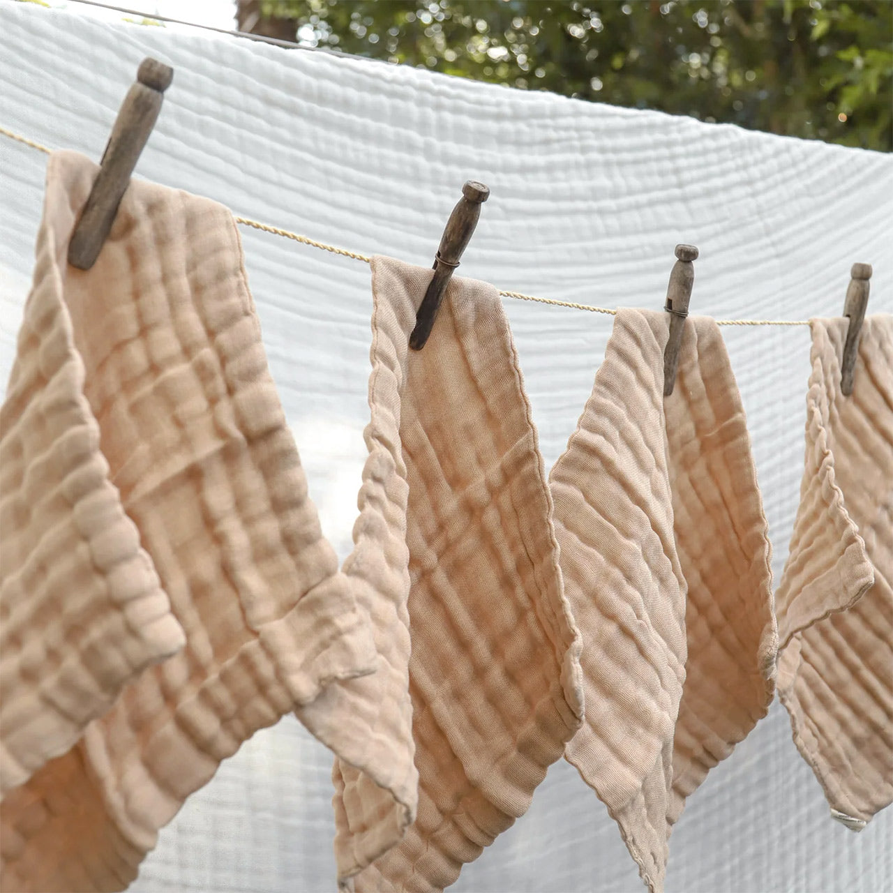 Muslin Wipes/Wash Cloths - Undyed Organic Heirloom Cotton (5 Pack)