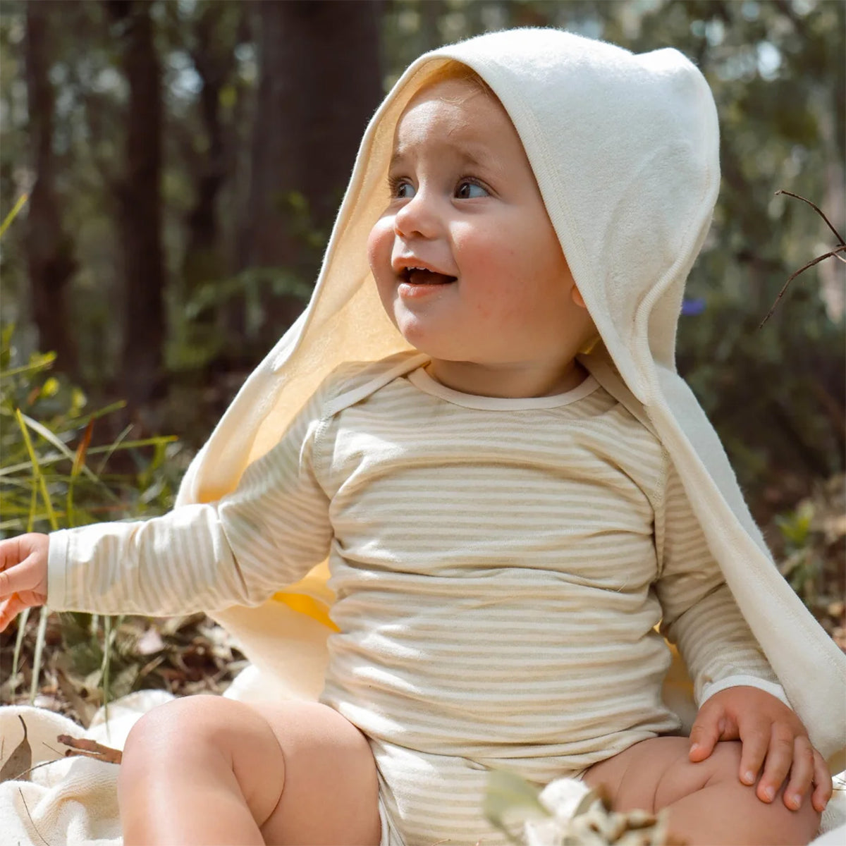 Organic Cotton Hooded Towel - Natural