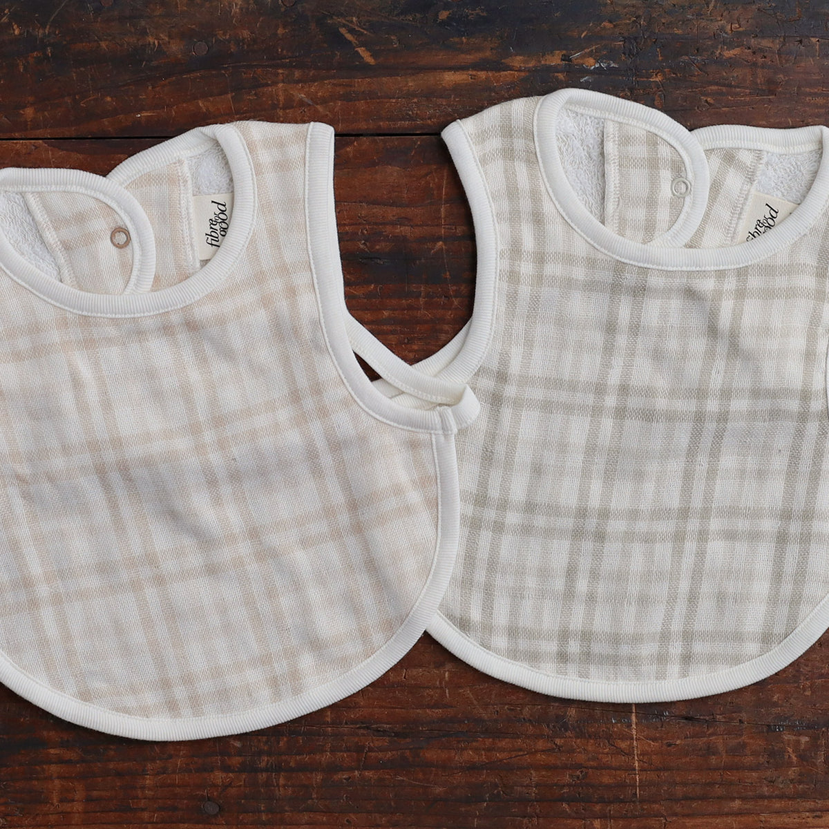 Baby Bibs - Undyed Organic Cotton (2 pack)