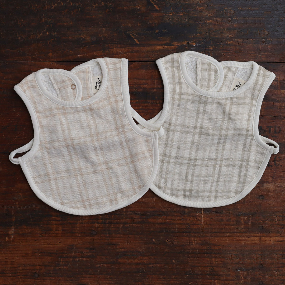 Baby Bibs - Undyed Organic Cotton (2 pack)