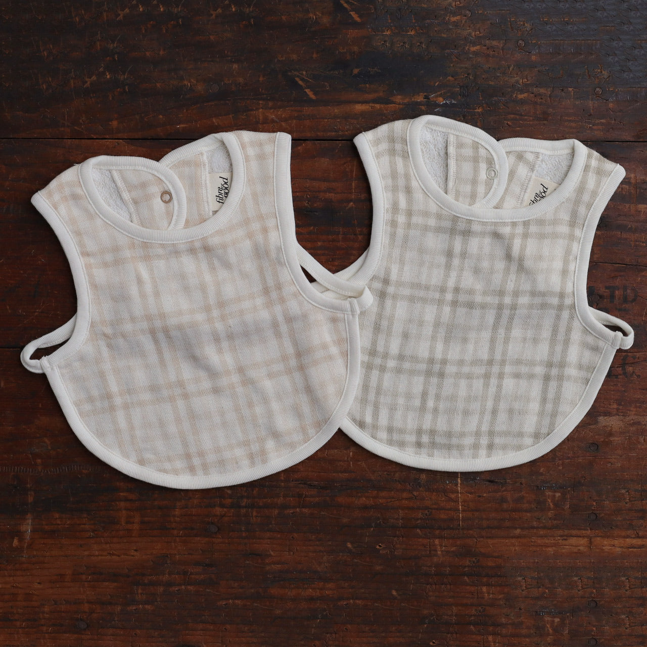 Baby Bibs - Undyed Organic Cotton (2 pack)