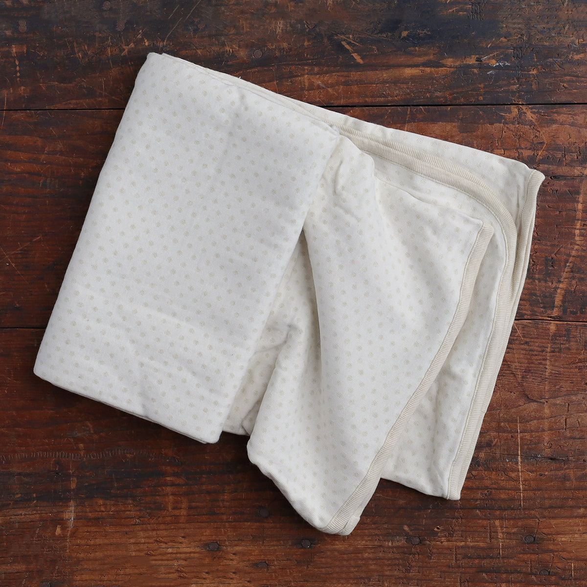 Jacquard Double Jersey Blanket - Undyed Organic Heirloom Cotton (110x90cm)