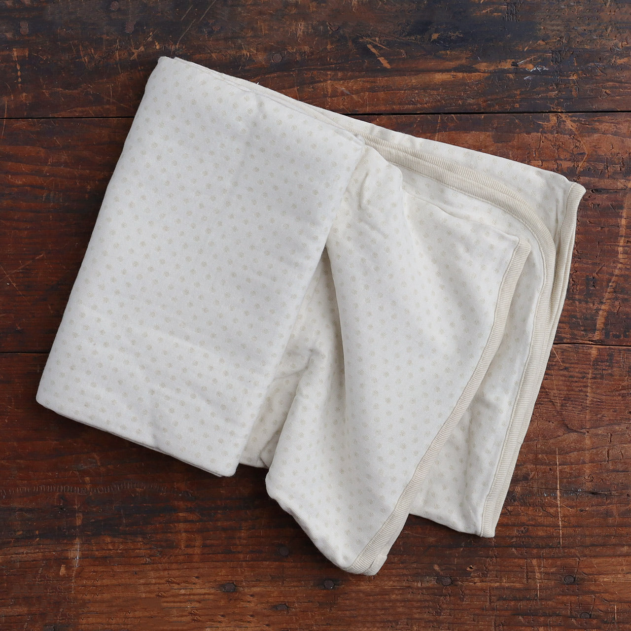 Jacquard Double Jersey Blanket - Undyed Organic Heirloom Cotton (110x90cm)