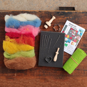 Filges Wet/Dry Felting Starter Kit with Plant Dyed Organic Fleece