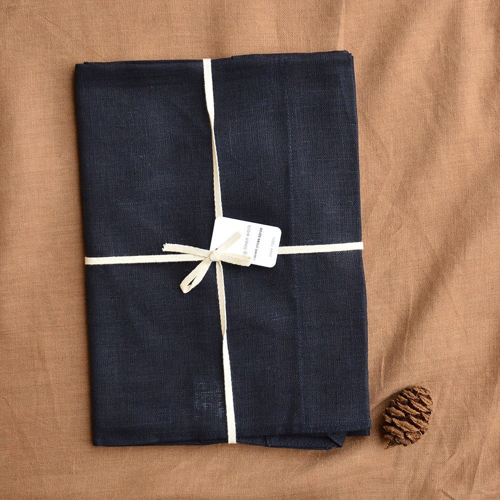 Women's Linen Square Cross Apron - Navy