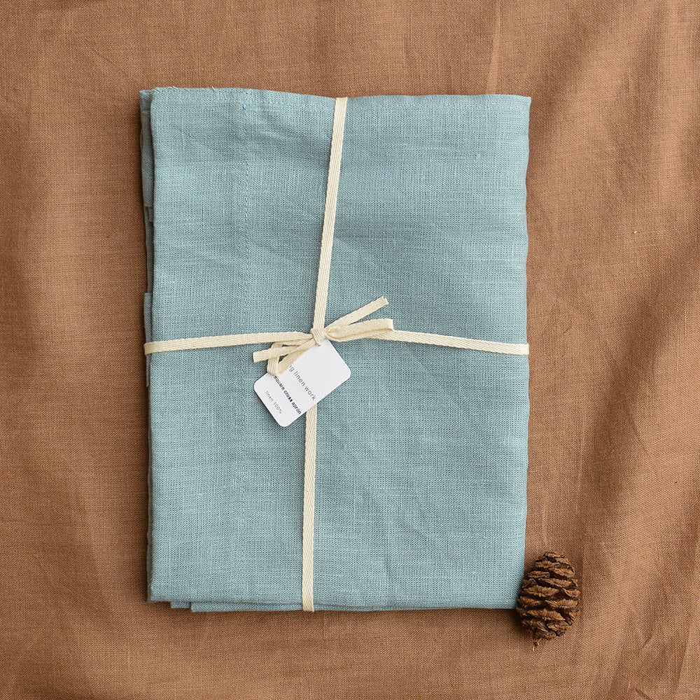 Women's Linen Square Cross Apron - Clair Sea Green