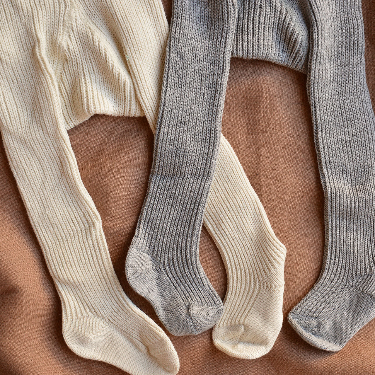 Thick Knit Rib Baby Tights - 100% Organic Wool (0-24m)