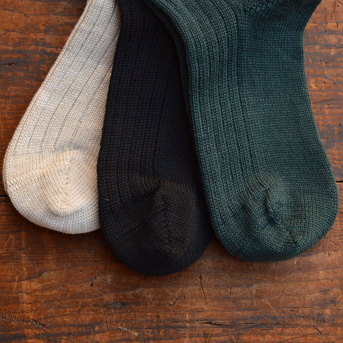 Adults Plain Ribbed Socks - 100% Organic Wool (37-46)