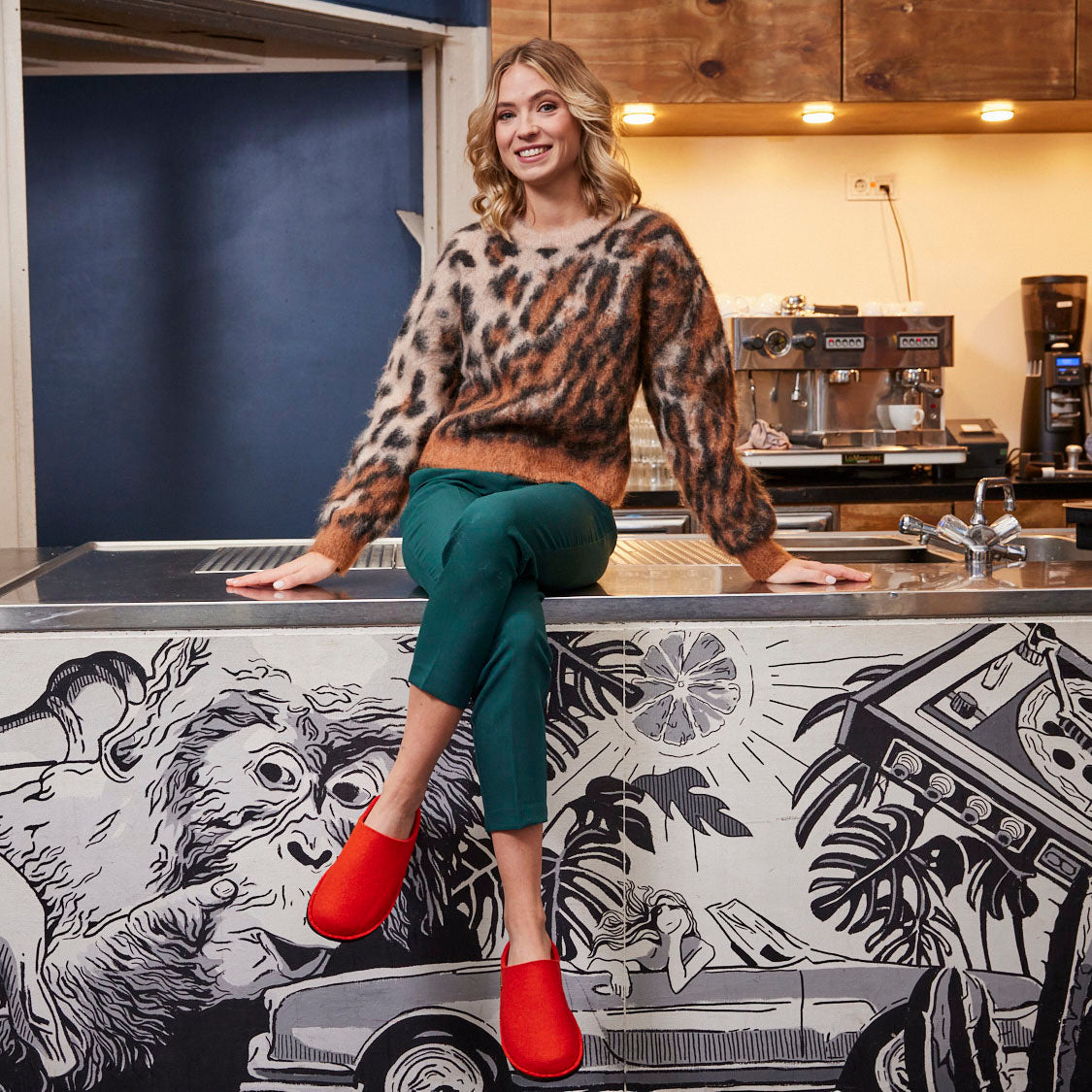 Wool Felt Slippers - Flair Soft - Orange AW24 (Adults 36) *Last One!