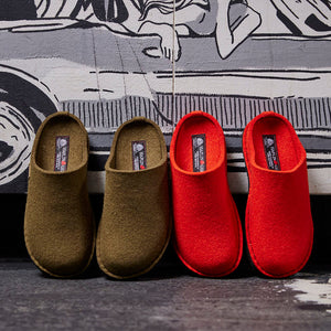 Wool Felt Slippers - Flair Soft - Olive AW24 (Adults 36-41)