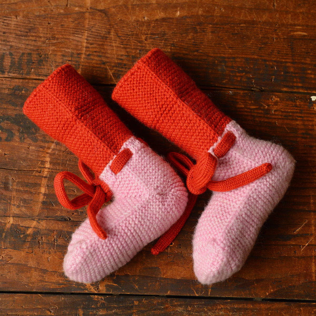 Happy Booties - 100% Merino Wool - Colourblock (0-9m)