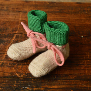 Happy Booties - 100% Merino Wool - Colourblock (0-9m)