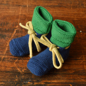 Happy Booties - 100% Merino Wool - Colourblock (0-9m)