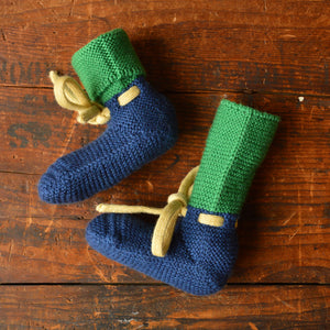 Happy Booties - 100% Merino Wool - Colourblock (0-9m)