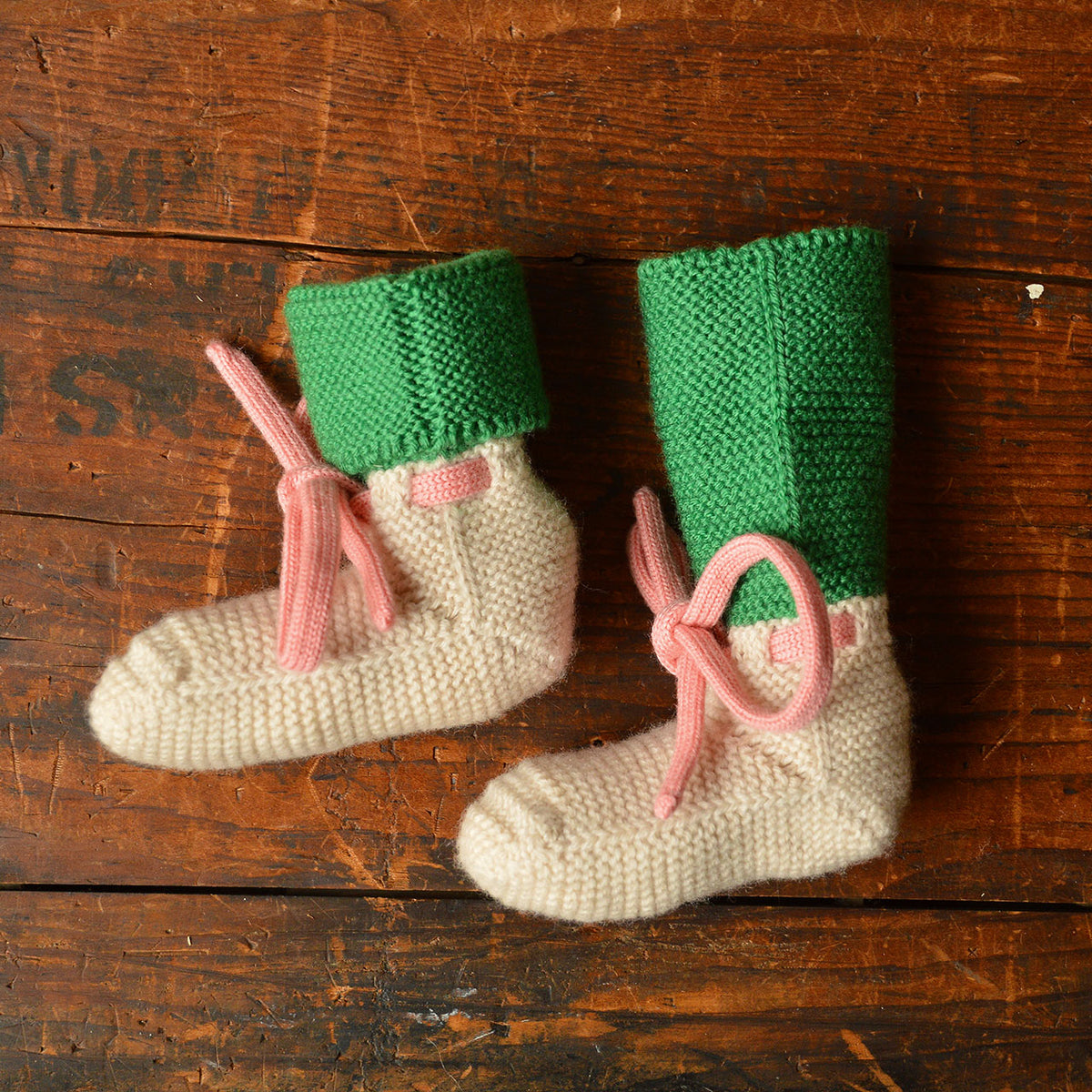 Happy Booties - 100% Merino Wool - Colourblock (0-9m)
