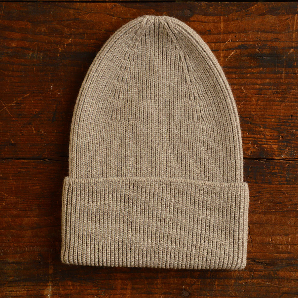 Hvid Rib Beanie - 100% Merino Wool (Teen-Adult)