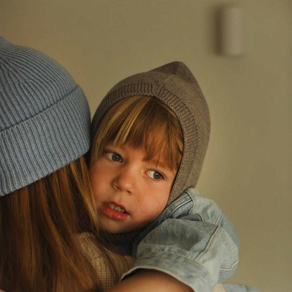 Hvid Rib Beanie - 100% Merino Wool (Teen-Adult)