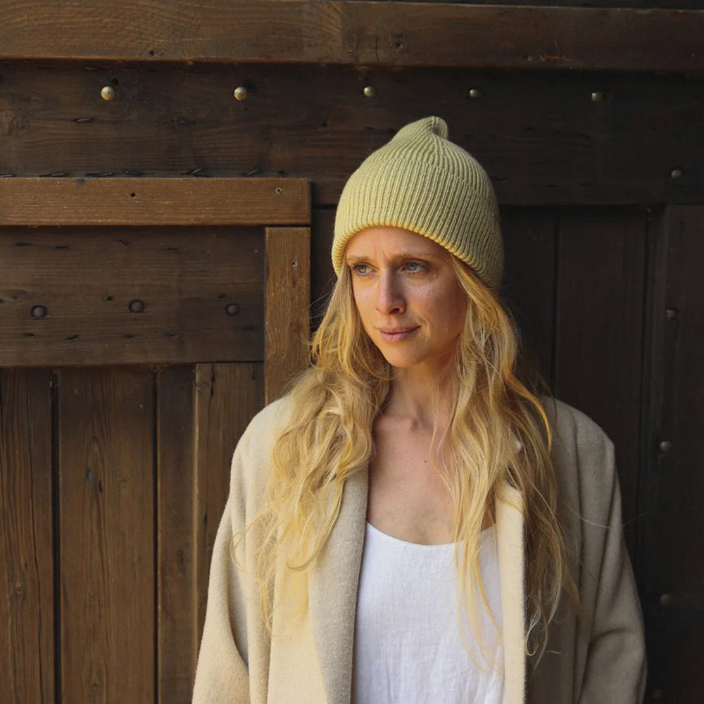 Hvid Rib Beanie - 100% Merino Wool (Teen-Adult)