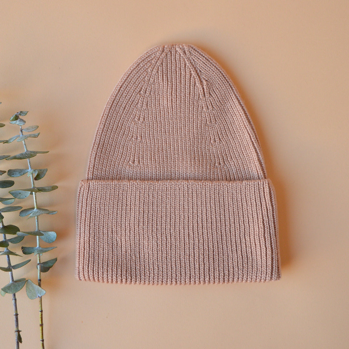 Hvid Rib Beanie - 100% Merino Wool (Teen-Adult)