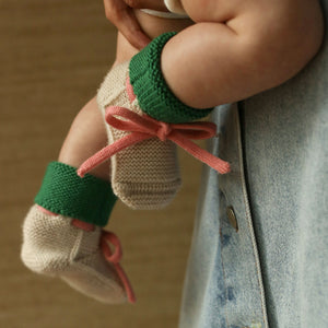 Happy Booties - 100% Merino Wool - Colourblock (0-9m)