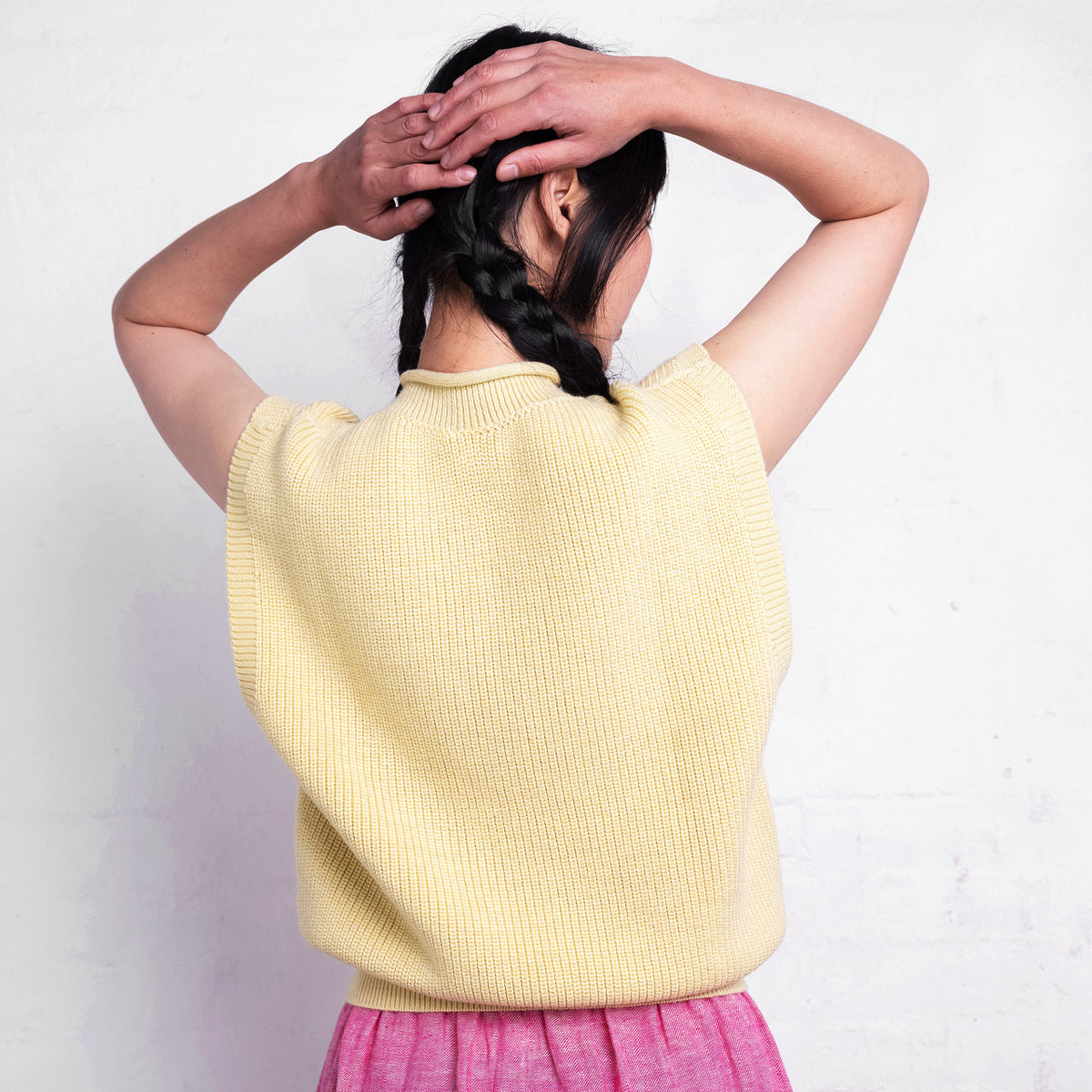 Women's Knitted Vest - 100% Merino Wool - Light Yellow (L-XL) *Last One!