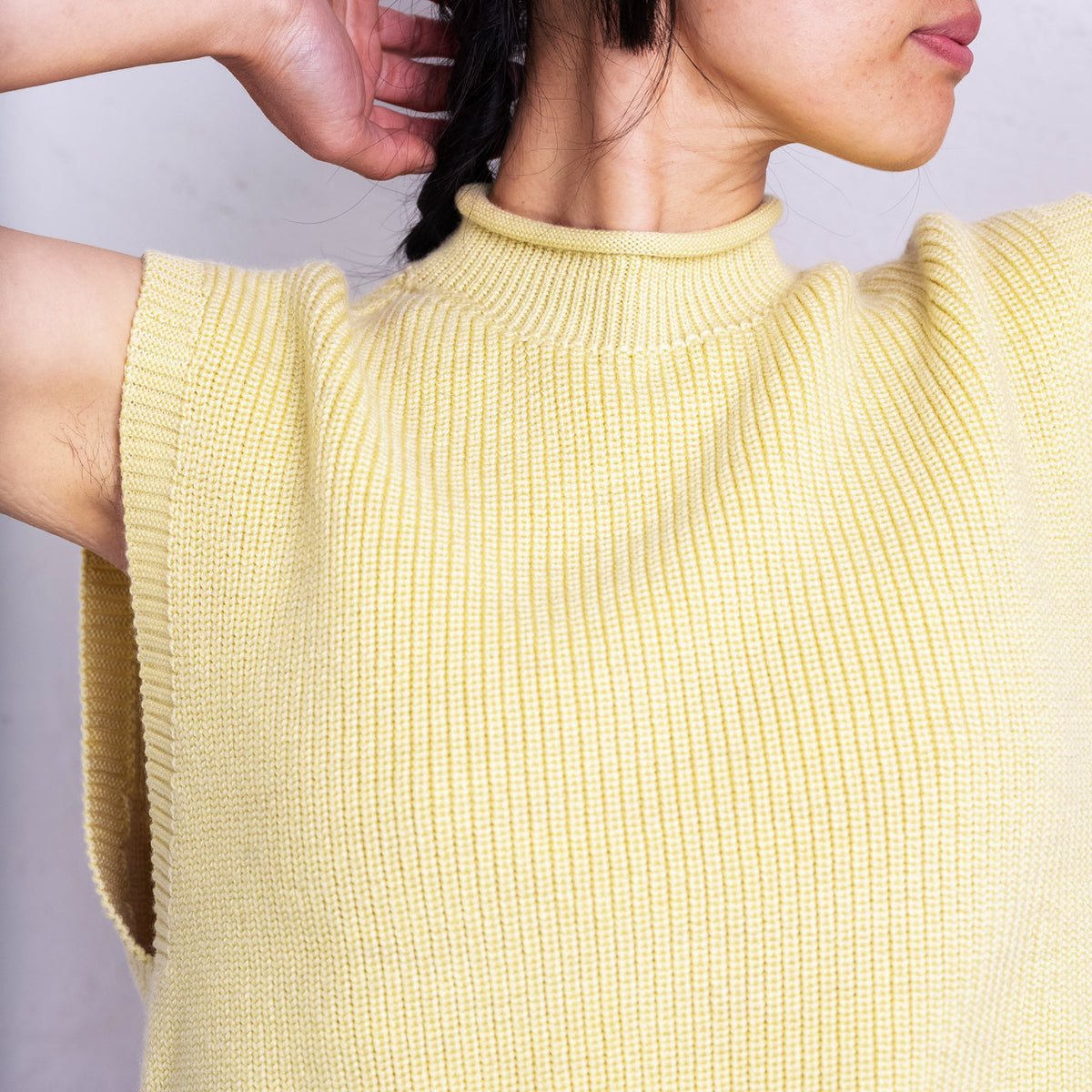 Women's Knitted Vest - 100% Merino Wool - Light Yellow (L-XL) *Last One!