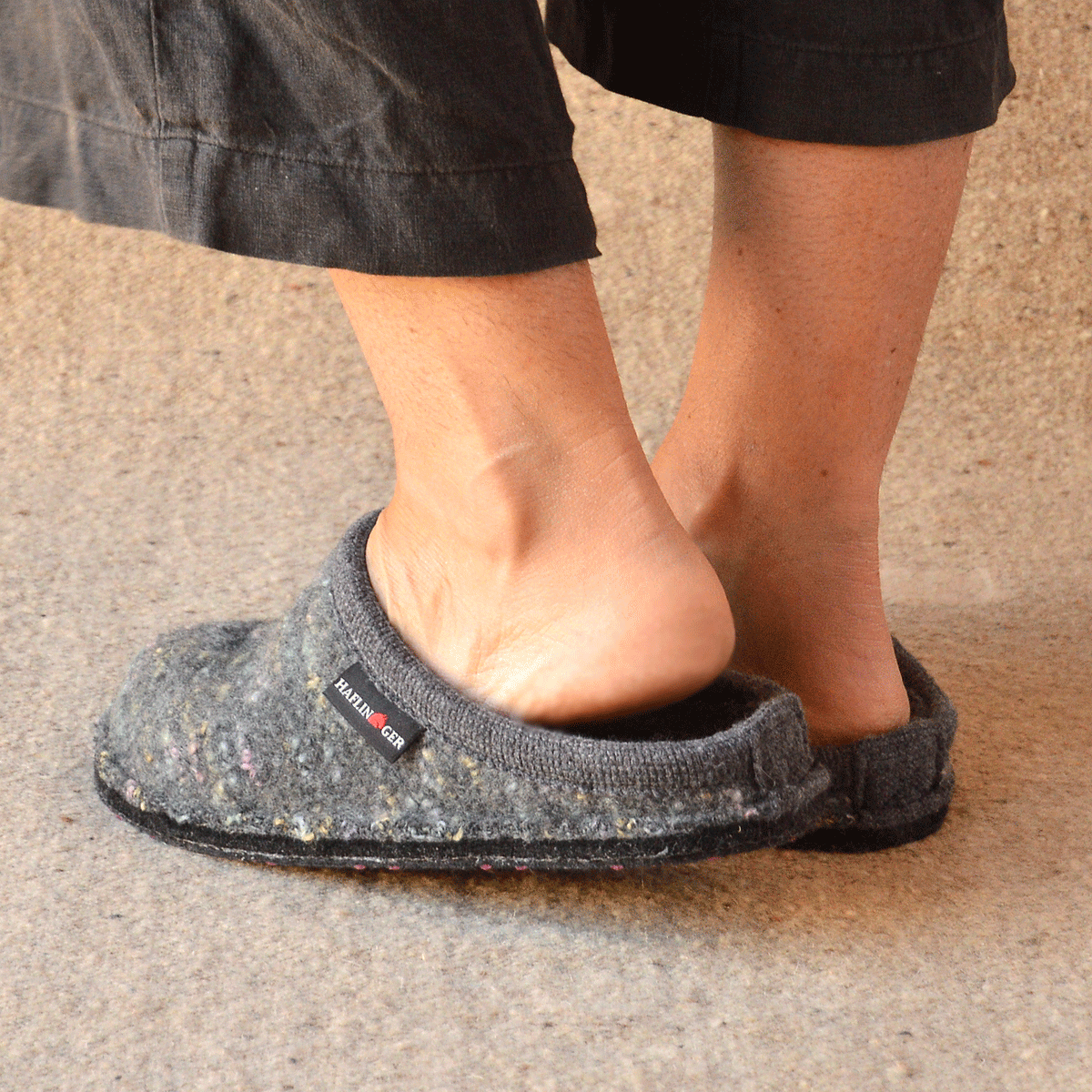 Boiled Wool Slippers - Flair Enjoy - Grey Multi (Adults 36-46)