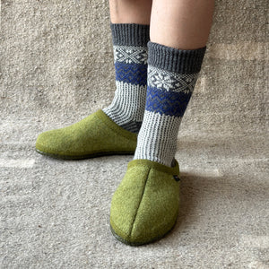 Boiled Wool Slippers - Alaska - Denim (Adults 36-48)