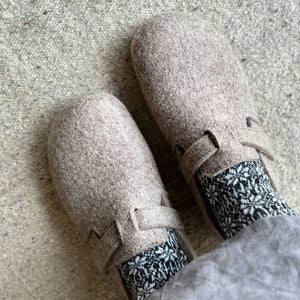 Wool Felt House Shoes - Everest Focus - Taupe (Adults 36-42)