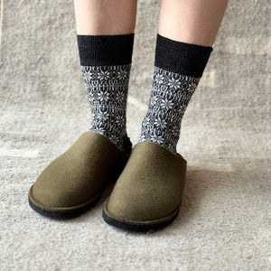 Wool Felt Slippers - Flair Soft - Olive AW24 (Adults 36-41)