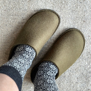 Wool Felt Slippers - Flair Soft - Olive AW24 (Adults 36-41)