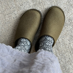 Wool Felt Slippers - Flair Soft - Olive AW24 (Adults 36-41)