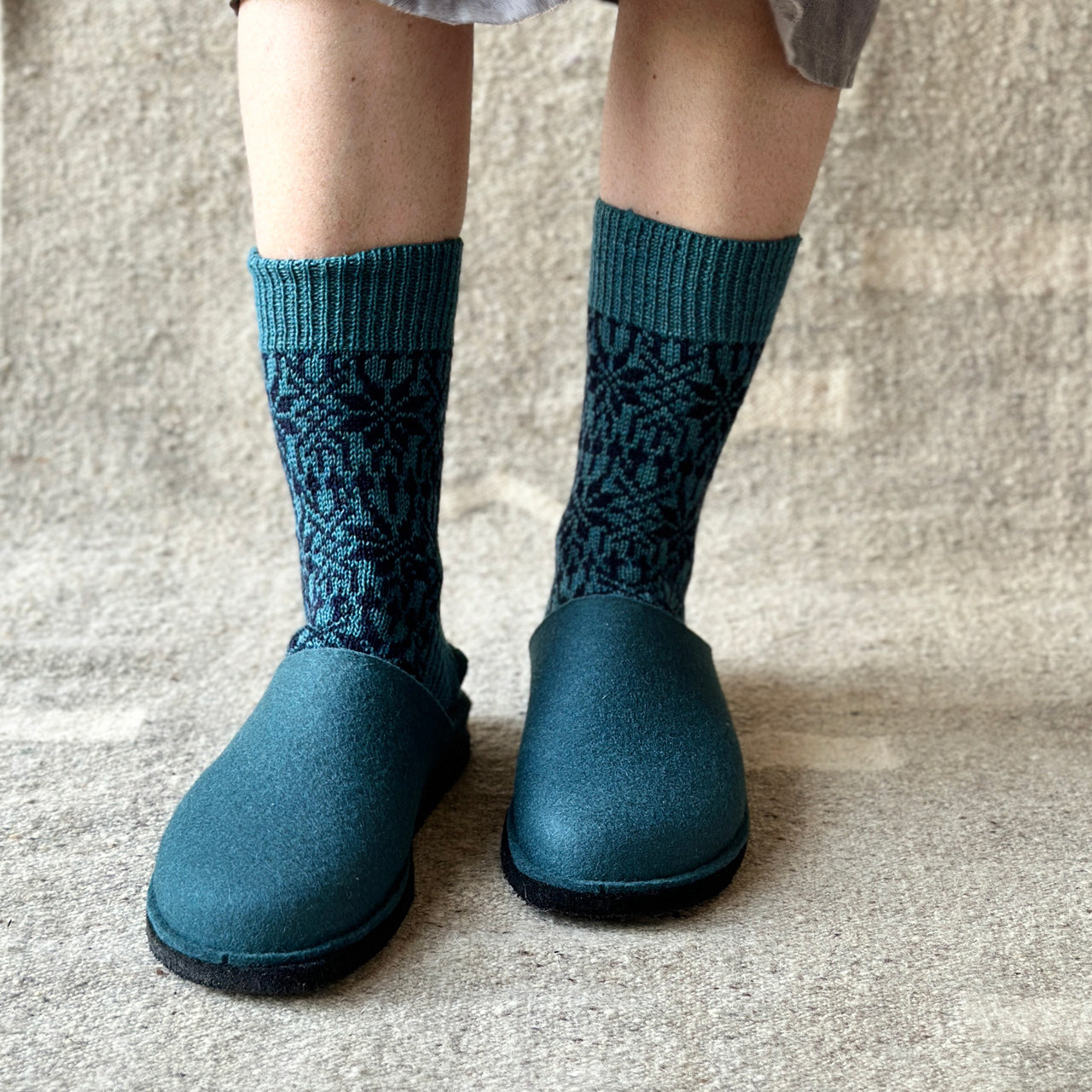 Wool Felt Slippers - Flair Soft - Pine (Adults 36-46)