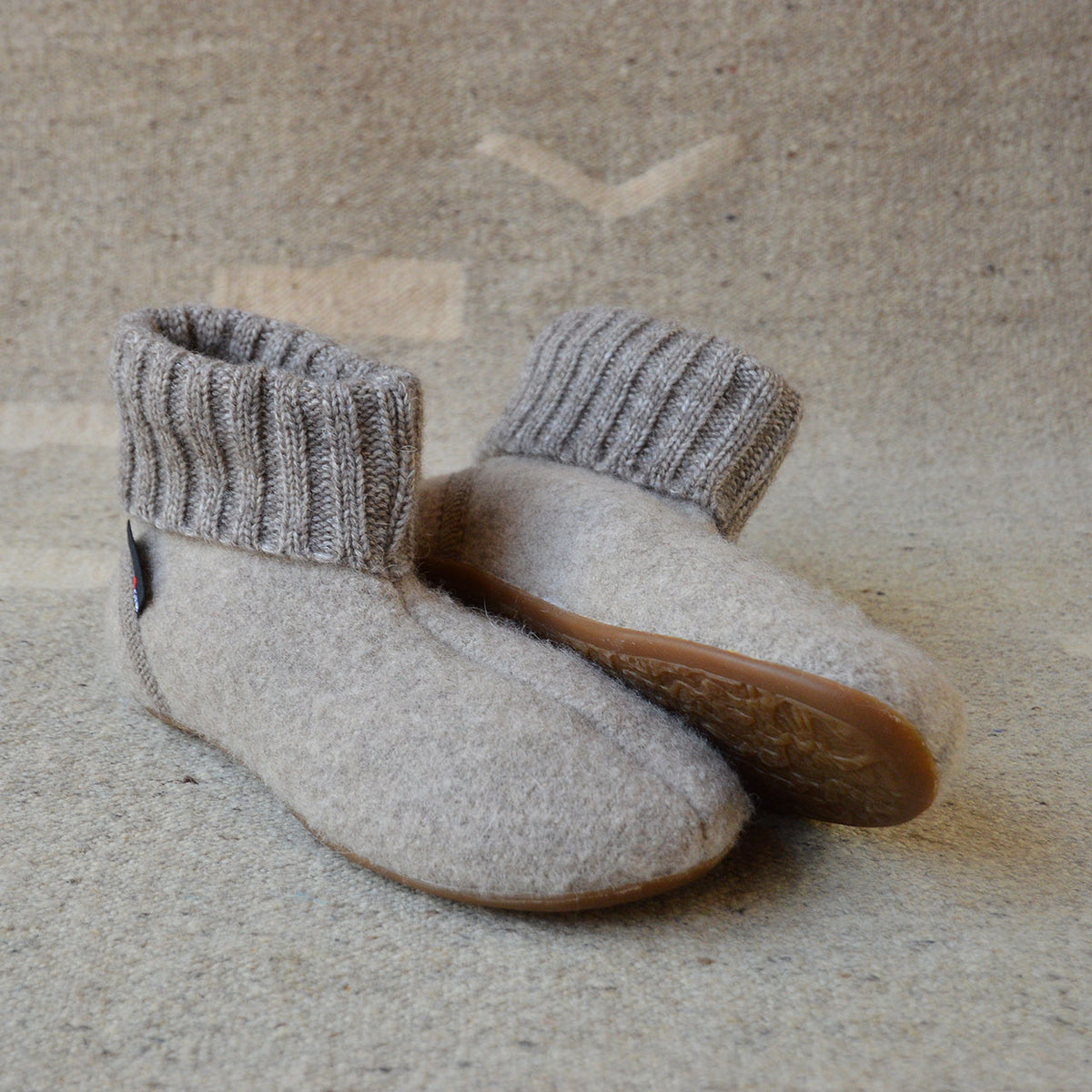 Boiled Wool Slipper Boots - Karlo - Papier (Adults 36-42)